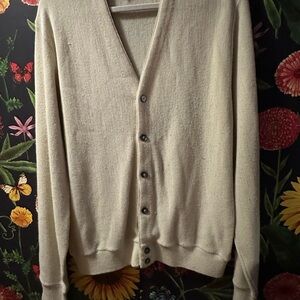 London Fog Beige Button-Up Cardigan